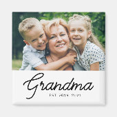 Aimant Cadeau photo de grand-mère établie (Devant)
