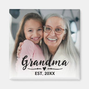 Aimant Cadeau photo de grand-mère établie