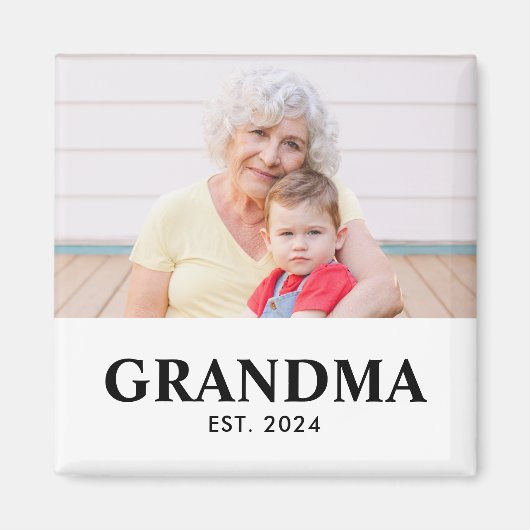 Aimant Cadeau photo de grand-mère établie (Devant)