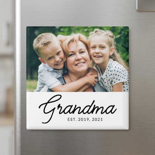 Aimant Cadeau photo de grand-mère établie