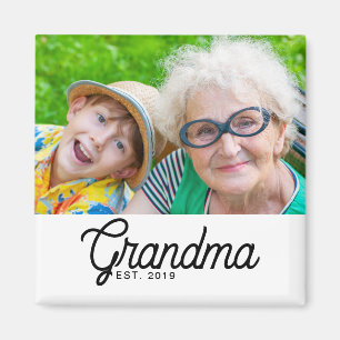 Aimant Cadeau photo de grand-mère établie