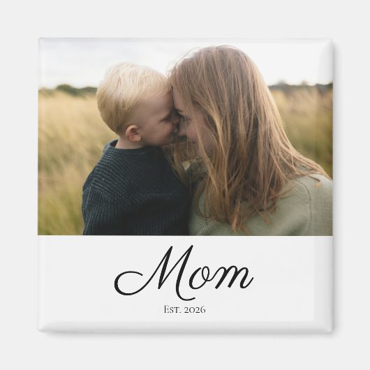 Aimant Cadeau Photo de Maman Créé (Devant)