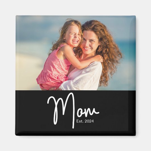 Aimant Cadeau Photo de Maman Créé (Devant)