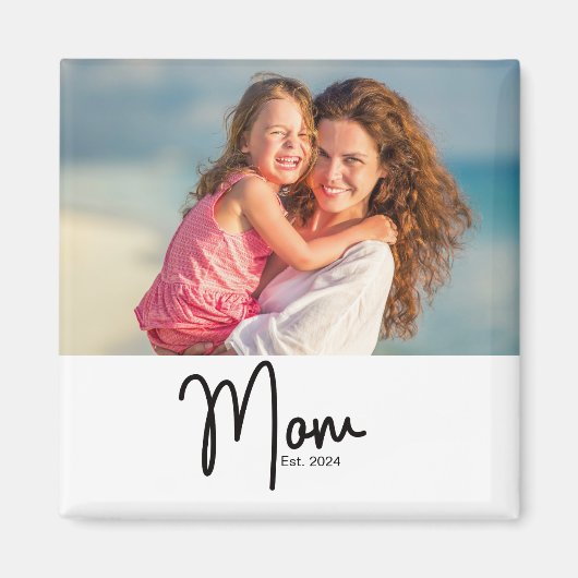 Aimant Cadeau Photo de Maman Créé (Devant)