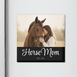 Aimant Cadeau photo de maman de cheval établie