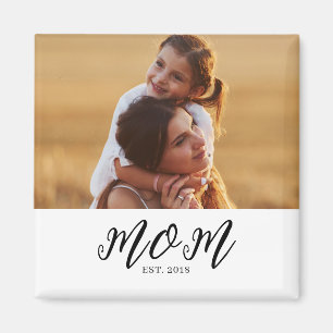 Aimant Cadeau Photo de Maman Établie