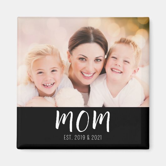 Aimant Cadeau Photo de Maman Établie (Devant)