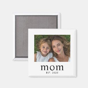 Aimant Cadeau Photo de Maman Établie