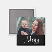 Aimant Cadeau Photo de Maman Établie (Recto/Verso)