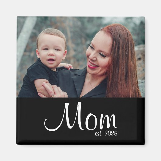 Aimant Cadeau Photo de Maman Établie (Devant)