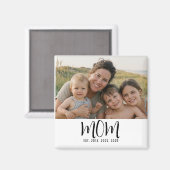 Aimant Cadeau Photo de Maman Établie  (Recto/Verso)