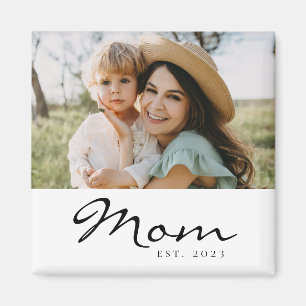 Aimant Cadeau Photo de Maman Établie