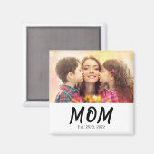 Aimant Cadeau Photo de Maman Établie (Recto/Verso)