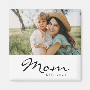 Aimant Cadeau Photo de Maman Établie