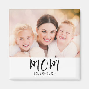 Aimant Cadeau Photo de Maman Établie