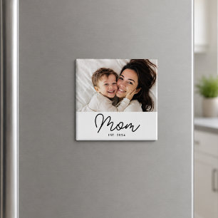 Aimant Cadeau Photo de Maman Établie