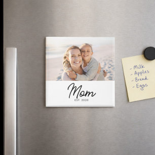 Aimant Cadeau Photo de Maman Établie
