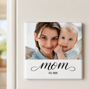 Aimant Cadeau Photo de Maman Établie