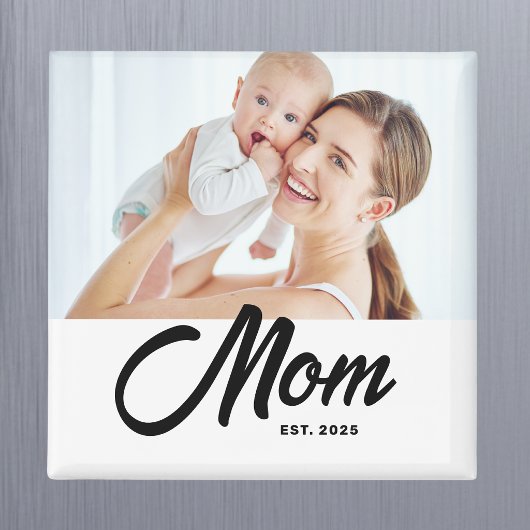 Aimant Cadeau Photo de Maman Établie