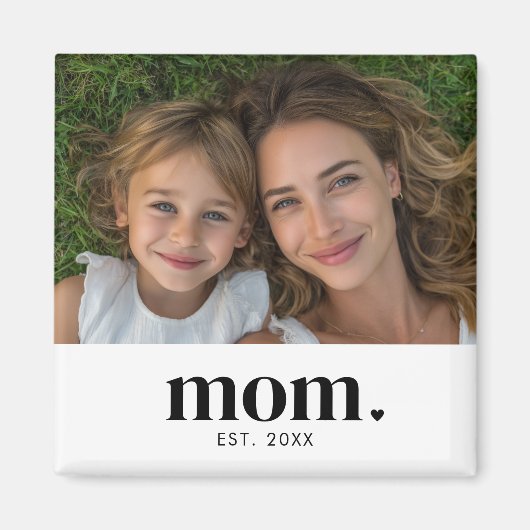 Aimant Cadeau Photo de Maman Établie (Devant)