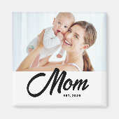 Aimant Cadeau Photo de Maman Établie (Devant)