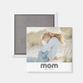 Aimant Cadeau Photo de Maman Établie (Recto/Verso)