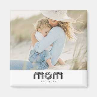 Aimant Cadeau Photo de Maman Établie