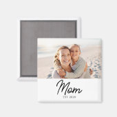 Aimant Cadeau Photo de Maman Établie (Recto/Verso)