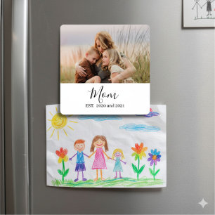 Aimant Cadeau photo de Maman établie Minimal