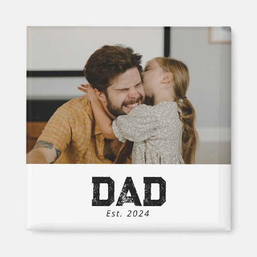 Aimant Cadeau Photo de Papa Créé (Devant)