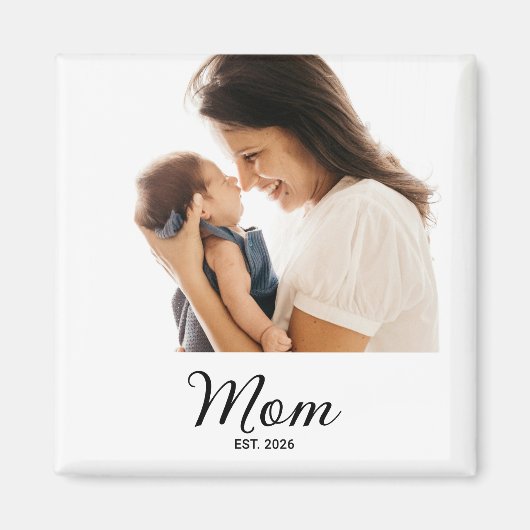 Aimant Cadeau Photo Établie Maman (Devant)