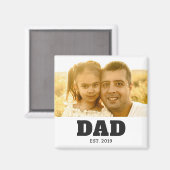 Aimant Cadeau Photo Papa Établit (Recto/Verso)