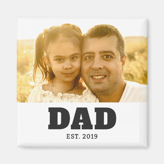 Aimant Cadeau Photo Papa Établit (Devant)