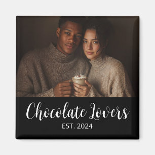 Aimant Cadeau Photo pour Couple Amoureux de Chocolat