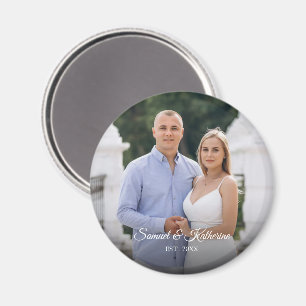 Aimant Cadeau photo romantique personnalisé avec noms et