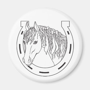 Aimant Cadeau pour amoureux de chevaux Fer à cheval chanc