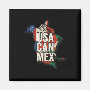 Aimant Cadeau pour fan de football Usa Can Mex Amérique d