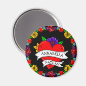 Aimant Cadeau romantique à deux | Art du style tatouage (Recto/Verso)