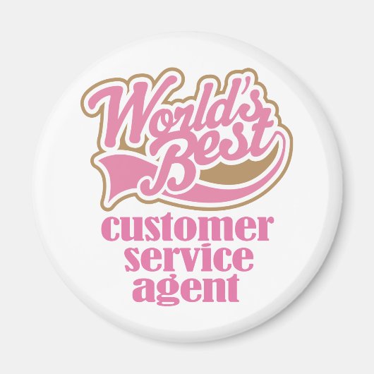 Aimant Cadeau rose de l'agent du service à la clientèle (Devant)