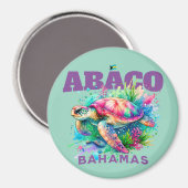 Aimant Cadeau souvenir Bahamas : Abaco Bahamas Sea Turtle (Recto/Verso)
