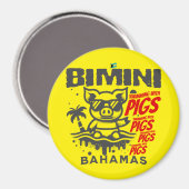 Aimant Cadeau souvenir Bahamas : Bimini Bahamas Swimming (Recto/Verso)
