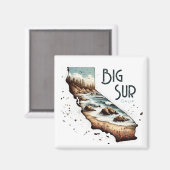 Aimant Cadeau souvenir Big Sur California (Recto/Verso)