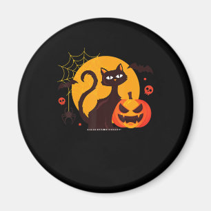 Aimant Cadeau Spider Halloween Black Cat Spider Citroui