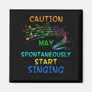 Aimant Cadeau T Shirt Amateur de Musique Chantant - Atten