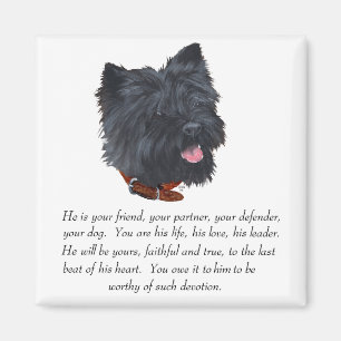 Aimant Cadeau Terrier Black Cairn - Mâle