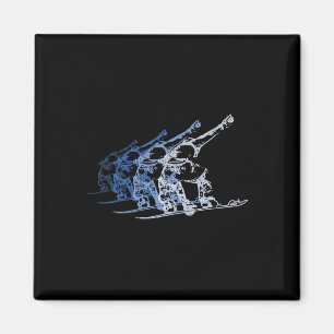 Aimant Cadeau vintage pour Snowboard Wintersport Retro Sn