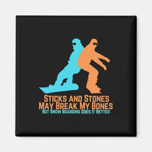 Aimant Cadeau vintage Retro Snowboard Pour Snowboarders