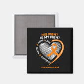 Aimant Cadeaux Combattants Leukemia Sensibilisation Mari (Recto/Verso)