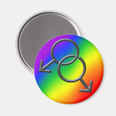 Aimant Cadeaux d'Amour Gay pride pour hommes (Recto/Verso)
