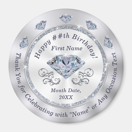 Aimant Cadeaux d'anniversaire personnalisés, Anniversaire (Devant)